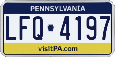 PA license plate LFQ4197