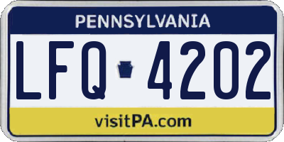 PA license plate LFQ4202