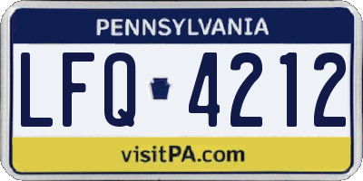 PA license plate LFQ4212