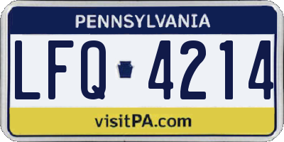 PA license plate LFQ4214