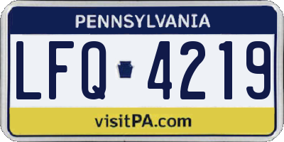 PA license plate LFQ4219