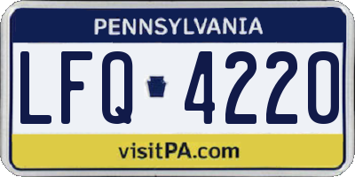 PA license plate LFQ4220