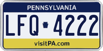 PA license plate LFQ4222