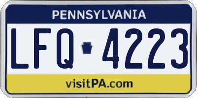 PA license plate LFQ4223