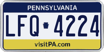 PA license plate LFQ4224