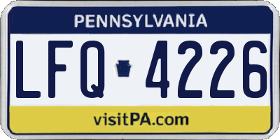 PA license plate LFQ4226