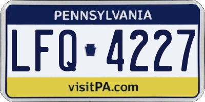 PA license plate LFQ4227