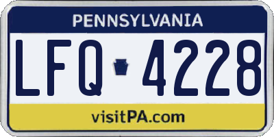 PA license plate LFQ4228