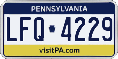 PA license plate LFQ4229