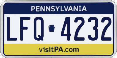 PA license plate LFQ4232