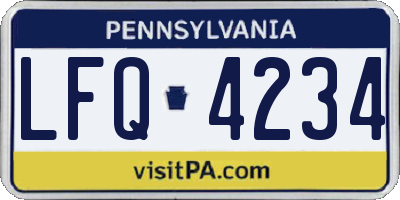 PA license plate LFQ4234