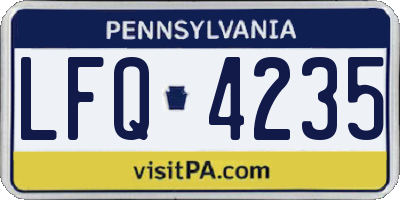 PA license plate LFQ4235