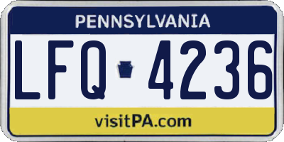 PA license plate LFQ4236
