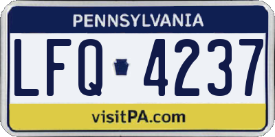 PA license plate LFQ4237