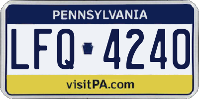 PA license plate LFQ4240