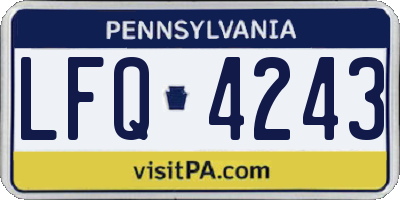 PA license plate LFQ4243