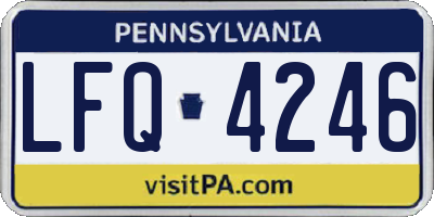 PA license plate LFQ4246