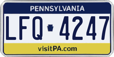 PA license plate LFQ4247