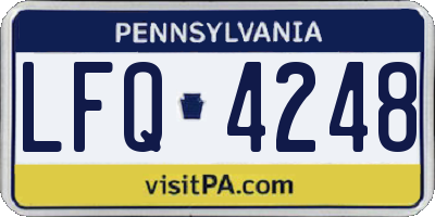 PA license plate LFQ4248