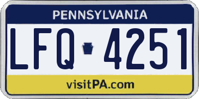 PA license plate LFQ4251