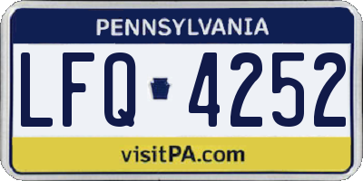 PA license plate LFQ4252
