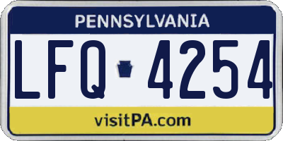 PA license plate LFQ4254