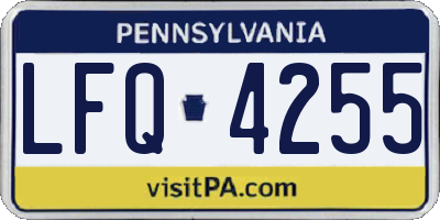 PA license plate LFQ4255