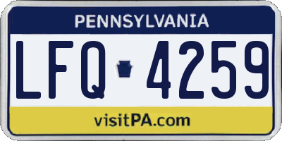 PA license plate LFQ4259