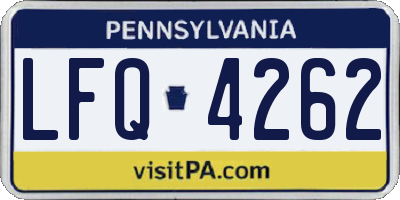 PA license plate LFQ4262