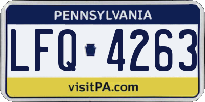 PA license plate LFQ4263