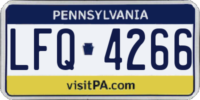 PA license plate LFQ4266