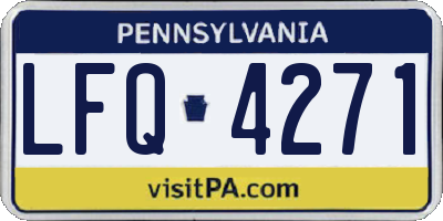 PA license plate LFQ4271