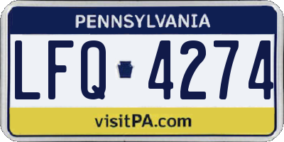 PA license plate LFQ4274