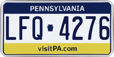 PA license plate LFQ4276