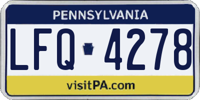 PA license plate LFQ4278