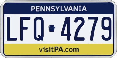 PA license plate LFQ4279