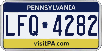 PA license plate LFQ4282