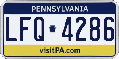 PA license plate LFQ4286