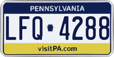 PA license plate LFQ4288