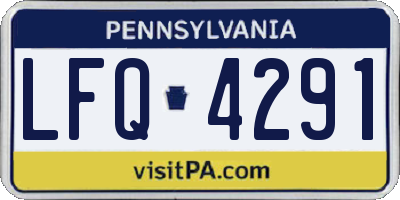 PA license plate LFQ4291