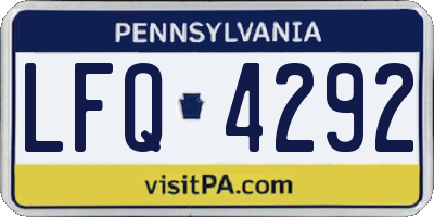 PA license plate LFQ4292