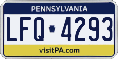 PA license plate LFQ4293