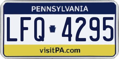 PA license plate LFQ4295