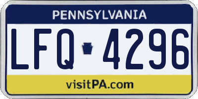 PA license plate LFQ4296