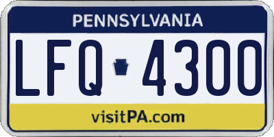 PA license plate LFQ4300
