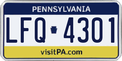 PA license plate LFQ4301