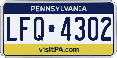 PA license plate LFQ4302