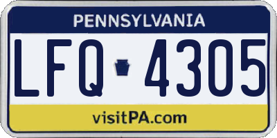 PA license plate LFQ4305