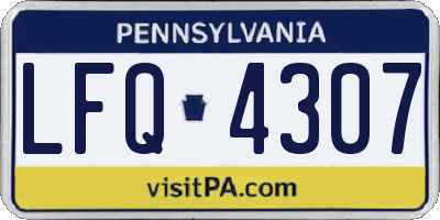 PA license plate LFQ4307