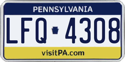 PA license plate LFQ4308